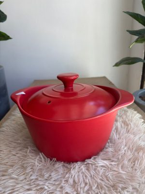 Panela de Cerâmica Vermelha com Tampa