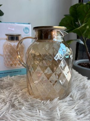 Jarro de Vidro Borossilicato Diamond Âmbar – 1,8L