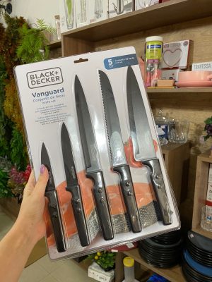 🔪✨ Conjunto de Facas Black+Decker Vanguard – 5 Peças ✨🔪